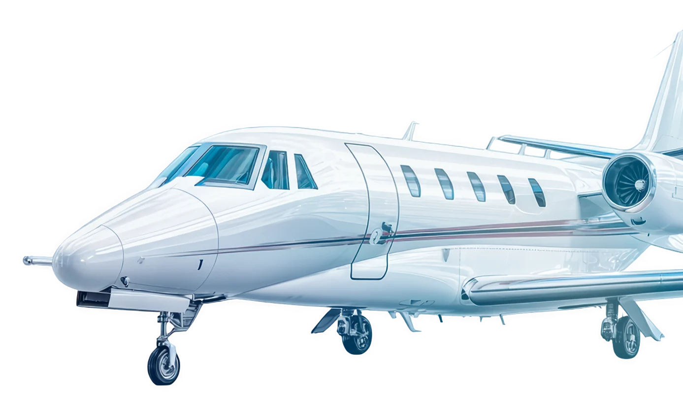 Business jet parked at an Avi-Go operator hangar